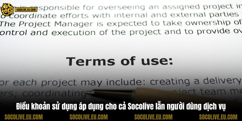 Điều khoản sử dụng áp dụng cho cả Socolive lẫn người dùng dịch vụ